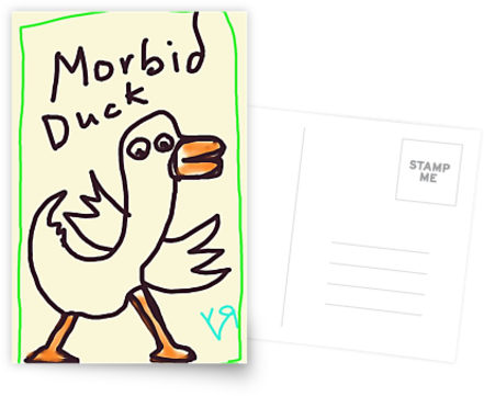 morbid duck postcard