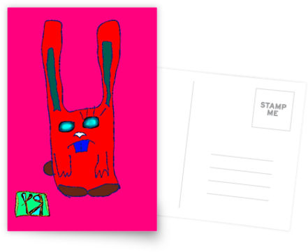 spooky bunny postcard